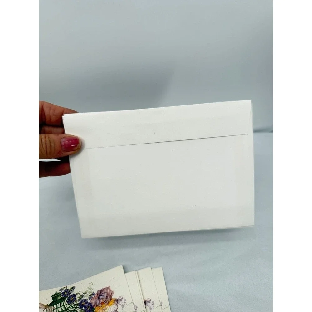 VTG Blank Note Cards Sunrise Cyndy Callog Birdcage Flowers Stationery Bird Art